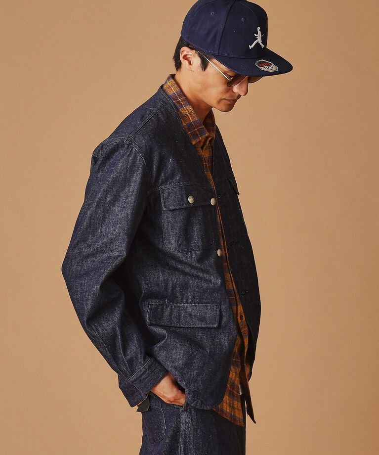 40CARATS&525「525DENIMノーカラー カバーオール」|ブルゾン・スタジャン|