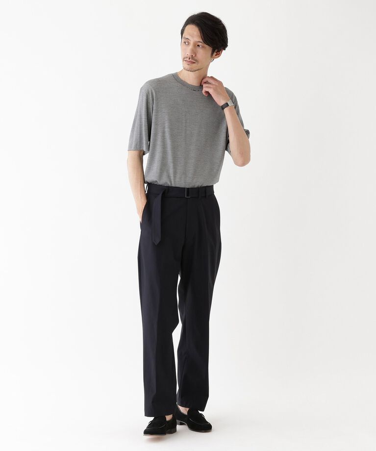 TAKEO KIKUCHI「【THE FLAGSHIP】コットンウェザー ベルト付き ワイドパンツ」|その他|