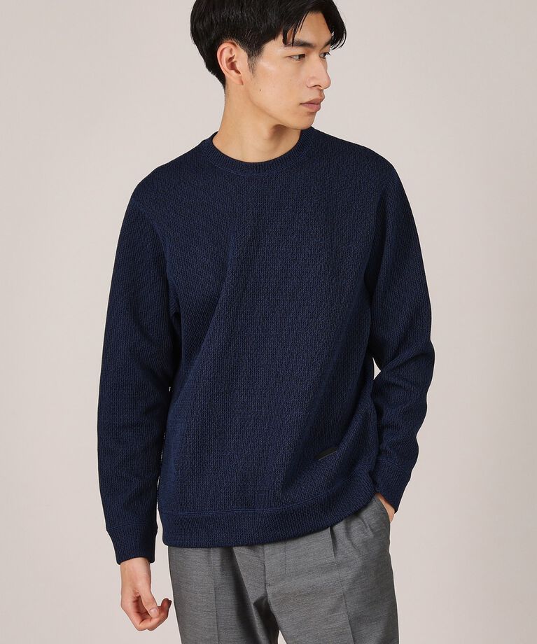 TAKEO KIKUCHI「【Made in JAPAN】ニットライク プルオーバー カットソー」|Tシャツ・カットソー|ブルー(093)