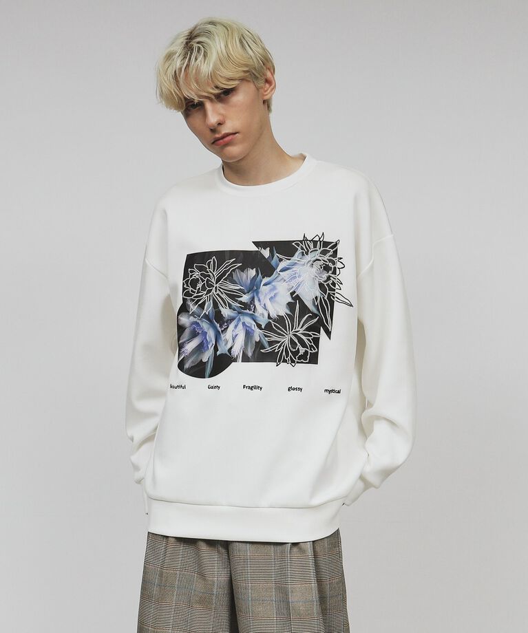 tk.TAKEO KIKUCHI「ナイトクイーン刺繍プルオーバー」|Tシャツ・カットソー|オフホワイト(003