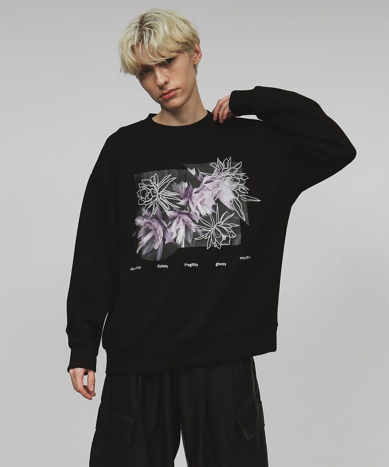 tk.TAKEO KIKUCHI「ナイトクイーン刺繍プルオーバー」|Tシャツ・カットソー|ブラック(019)