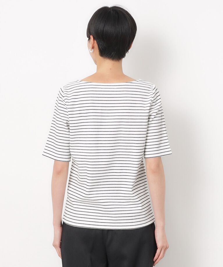 OPAQUE.CLIP「GIZAコットンリブ ボートネックカットソー」|Tシャツ・カットソー|