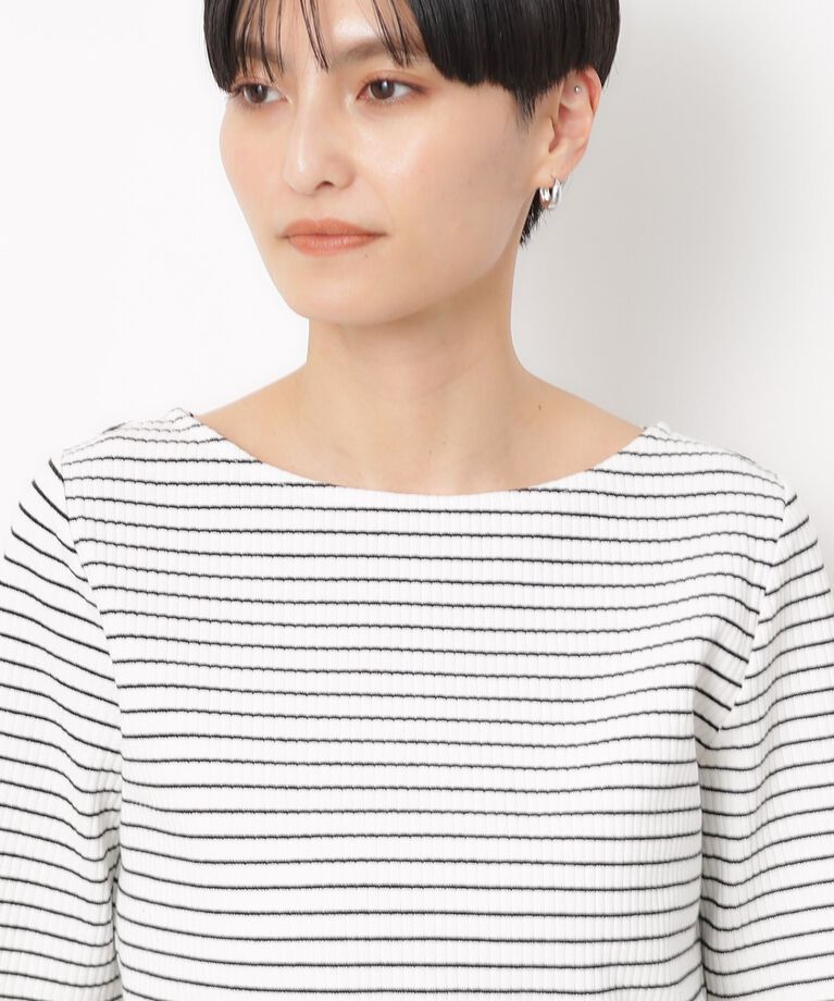 OPAQUE.CLIP「GIZAコットンリブ ボートネックカットソー」|Tシャツ・カットソー|
