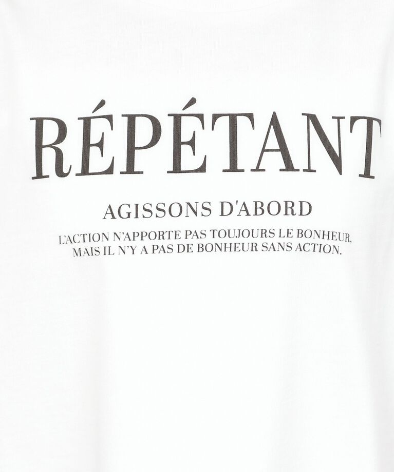 OPAQUE.CLIP「UV フレンチスリーブロゴTシャツ【洗濯機洗い可】」|Tシャツ・カットソー|