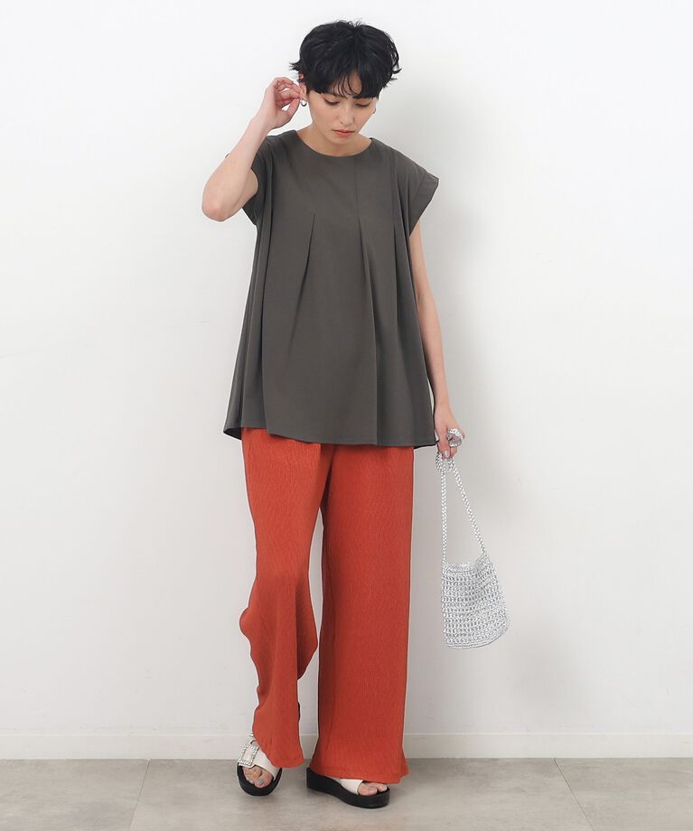 OPAQUE.CLIP「UV タックデザインチュニックカットソー【接触冷感/洗濯機洗い可】」|Tシャツ・カットソー|