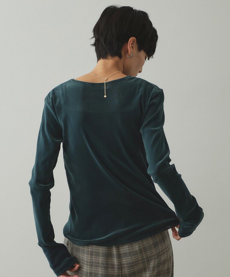 OPAQUE.CLIP「《CLASSY掲載》シアーベロアトップス【洗濯機洗い可】」|Tシャツ・カットソー|