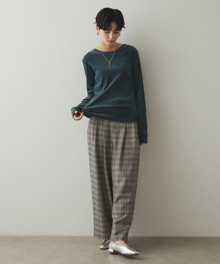 OPAQUE.CLIP「《CLASSY掲載》シアーベロアトップス【洗濯機洗い可】」|Tシャツ・カットソー|