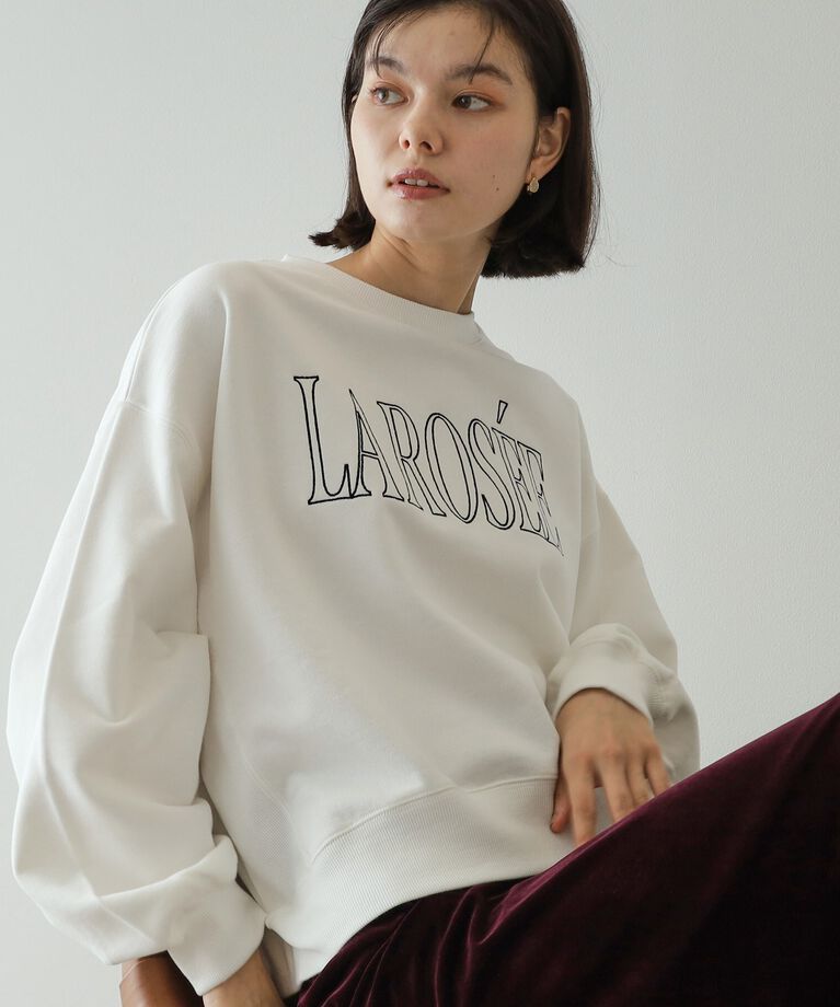OPAQUE.CLIP「《美人百花掲載》ロゴ裏毛ショートトップス【洗濯機洗い可】」|Tシャツ・カットソー|ホワイト(001)