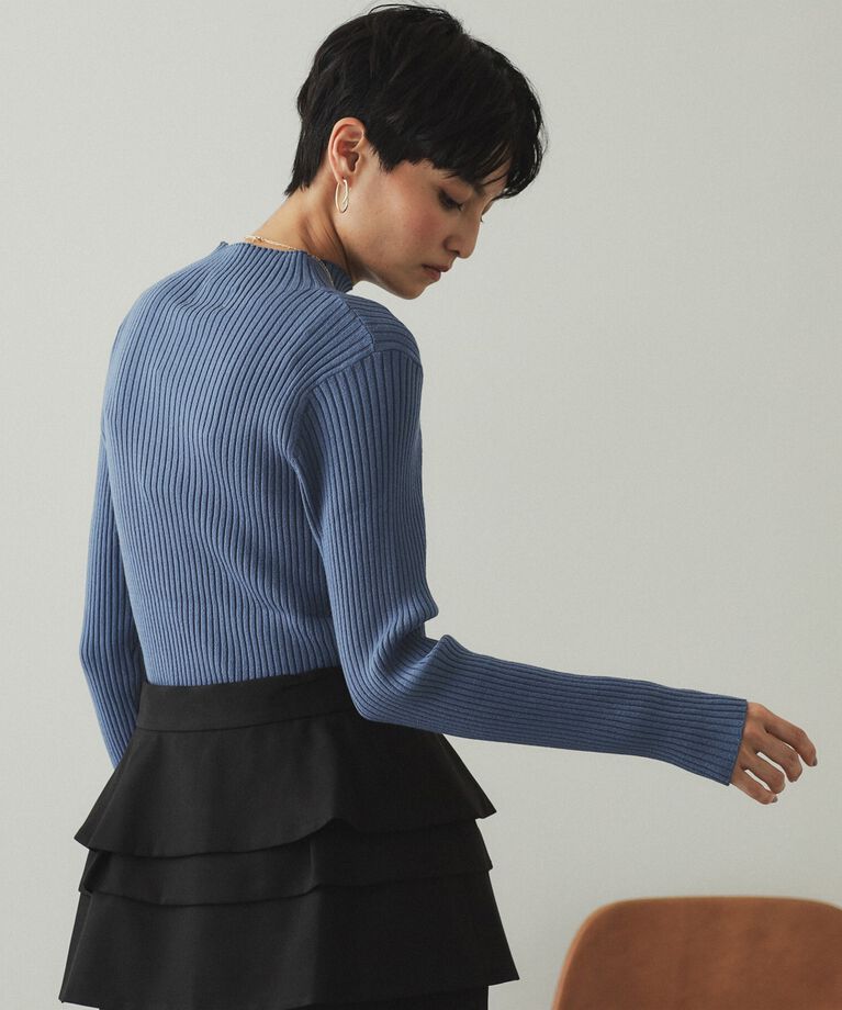 OPAQUE.CLIP「《5color/S-LLsize》もちもちハイネックリブニット【洗濯機洗い可】」|ニット・セーター|