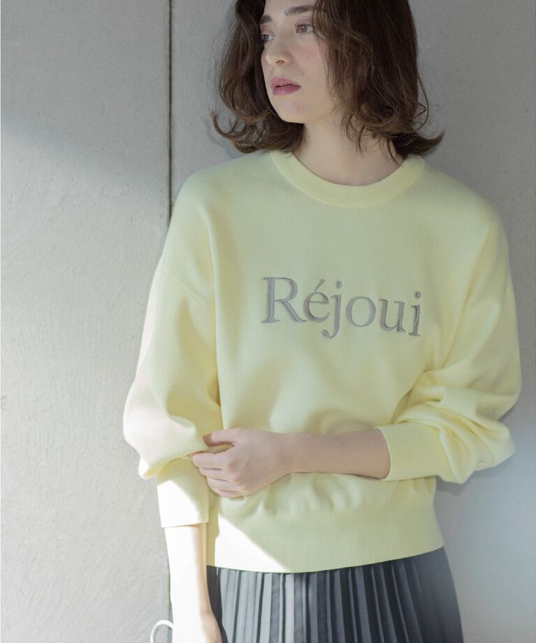 OPAQUE.CLIP「刺繍ロゴニット【洗濯機洗い可】」|ニット・セーター|ライトイエロー(03