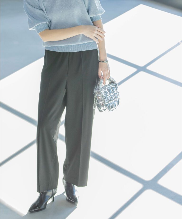 OPAQUE.CLIP「《S-LLsize》美脚ストレッチイージーワイドパンツ【洗濯機洗い可】」|その他|ブラック(019)