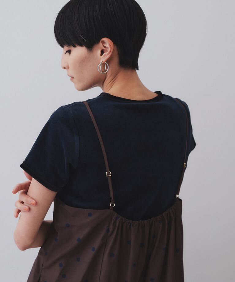 OPAQUE.CLIP「ベロアTシャツ【洗濯機洗い可】」|Tシャツ・カットソー|