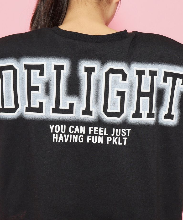 PINK-latte「【接触冷感】カレッジスプレーロゴTシャツ」|Tシャツ・カットソー|