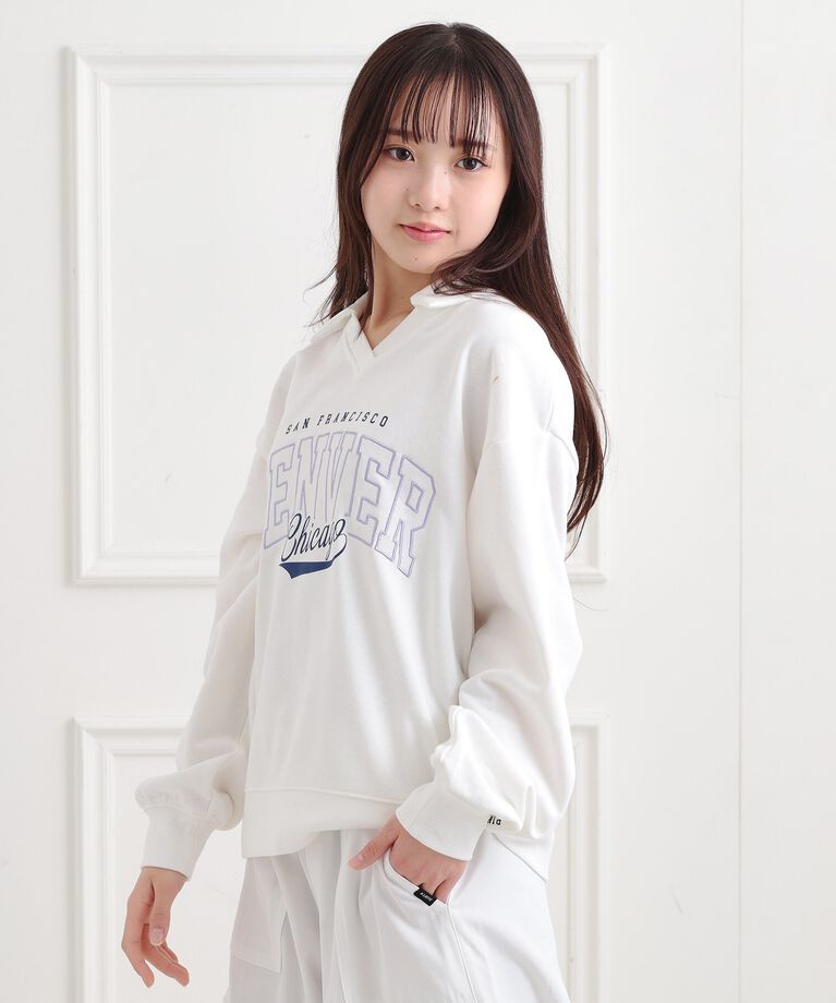 PINK-latte「ミニ裏毛エリ付きプルオーバー」|Tシャツ・カットソー|