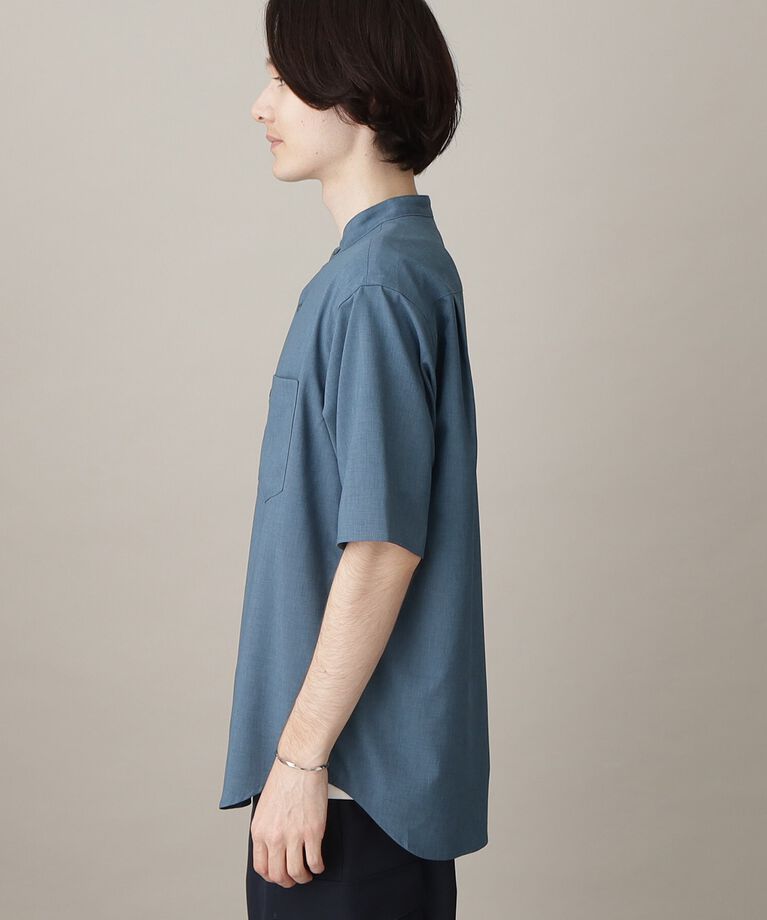 THE SHOP TK「【吸水速乾/UVカット/接触冷感】テクリーノバンドカラー半袖シャツ」|シャツ・ブラウス|