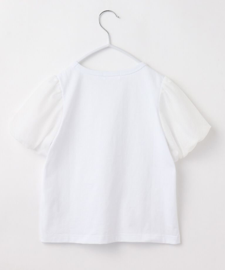 THE SHOP TK「【110-150/ママとおそろい】袖メッシュパフプルオーバー」|Tシャツ・カットソー|