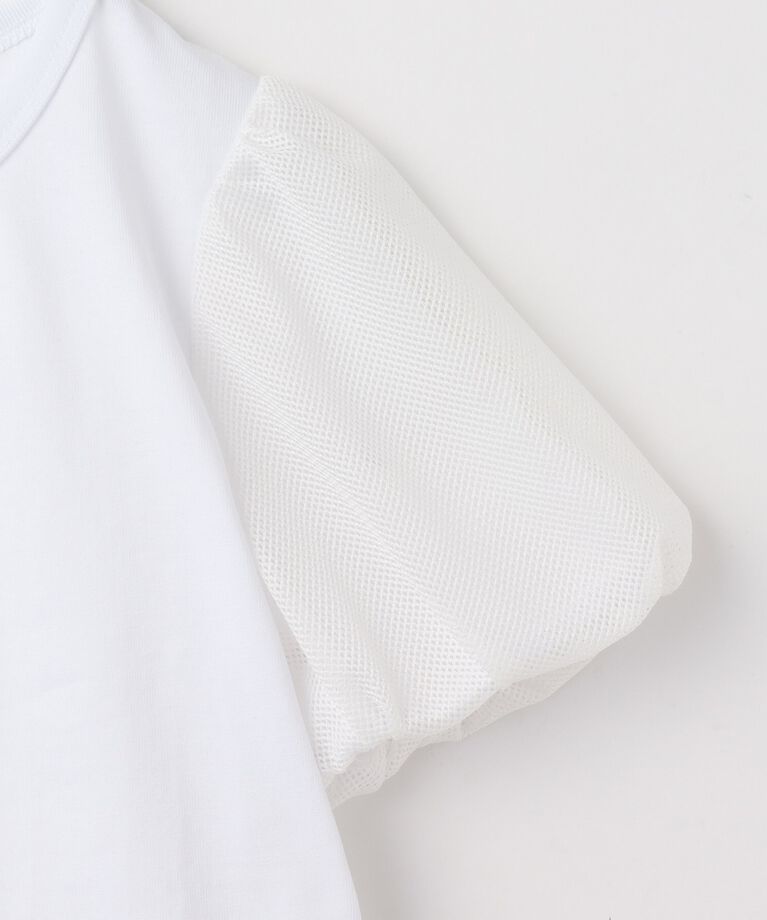 THE SHOP TK「【110-150/ママとおそろい】袖メッシュパフプルオーバー」|Tシャツ・カットソー|
