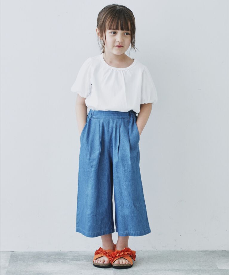 THE SHOP TK「【110-150/ママとおそろい】袖メッシュパフプルオーバー」|Tシャツ・カットソー|