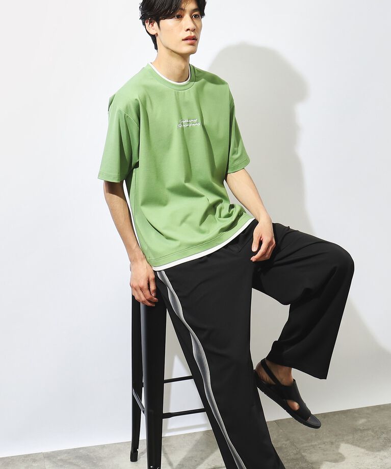THE SHOP TK「【接触冷感】ポンチフェイクレイヤードTシャツ」|Tシャツ・カットソー|