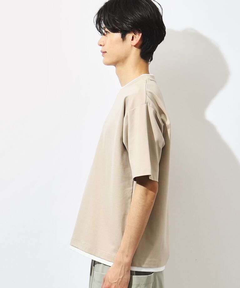 THE SHOP TK「【接触冷感】ポンチフェイクレイヤードTシャツ」|Tシャツ・カットソー|