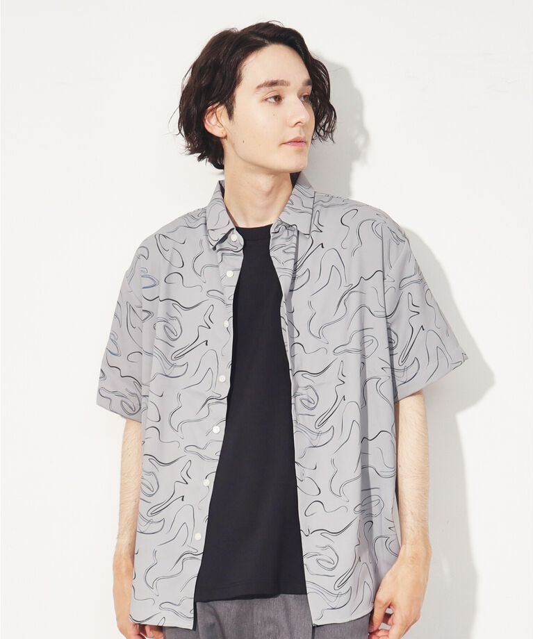 THE SHOP TK「【10色展開】プリントデザインシャツ チェック／ブロッキング／マーブル／ブラシアート」|シャツ・ブラウス|