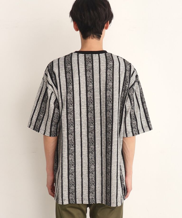 THE SHOP TK「ビッグシルエット総柄アソートTシャツ 幾何学／ドット／ストライプ／バックロゴ」|Tシャツ・カットソー|