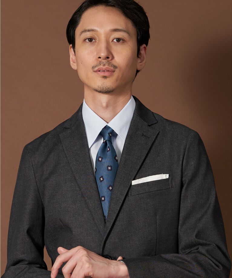 THE SHOP TK「エバーデニムジャケット【セットアップ可/ビジネス対応/色落ちしにくい/ストレッチ素材】」|テーラードジャケット|ﾌﾞﾗｯｸ(019)