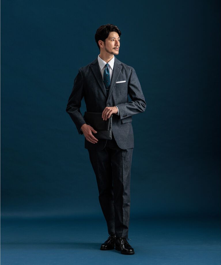 THE SHOP TK「エバーデニムジャケット【セットアップ可/ビジネス対応/色落ちしにくい/ストレッチ素材】」|テーラードジャケット|