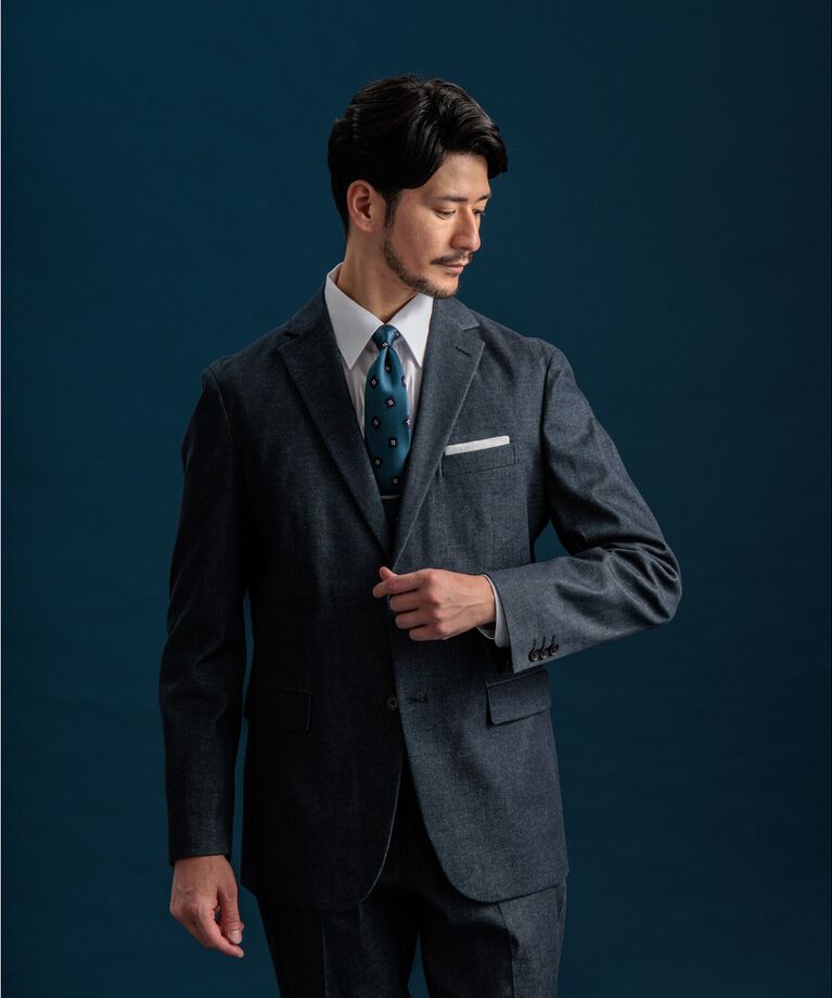 THE SHOP TK「エバーデニムジャケット【セットアップ可/ビジネス対応/色落ちしにくい/ストレッチ素材】」|テーラードジャケット|ﾌﾞﾙｰ(093)