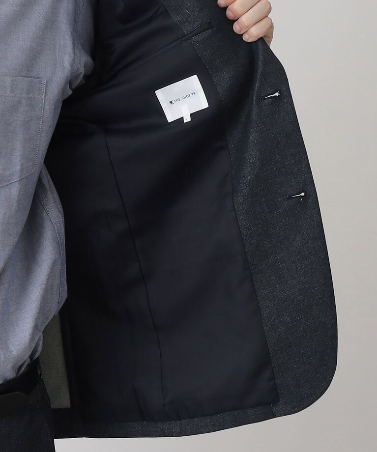 THE SHOP TK「エバーデニムジャケット【セットアップ可/ビジネス対応/色落ちしにくい/ストレッチ素材】」|テーラードジャケット|