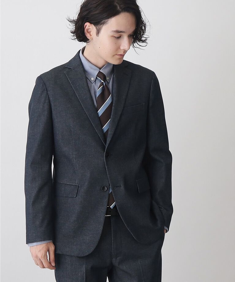 THE SHOP TK「エバーデニムジャケット【セットアップ可/ビジネス対応/色落ちしにくい/ストレッチ素材】」|テーラードジャケット|