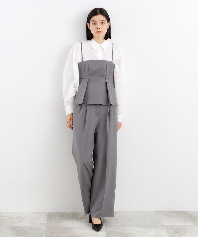 THE SHOP TK「【セットアップ可/洗える】パウダリーツイルワイドパンツ」|その他|