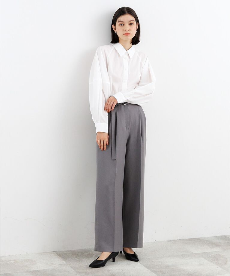 THE SHOP TK「【セットアップ可/洗える】パウダリーツイルワイドパンツ」|その他|