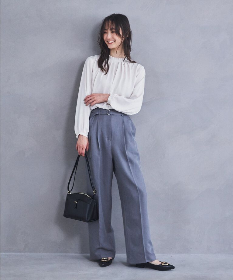 THE SHOP TK「【セットアップ可/洗える】パウダリーツイルワイドパンツ」|その他|