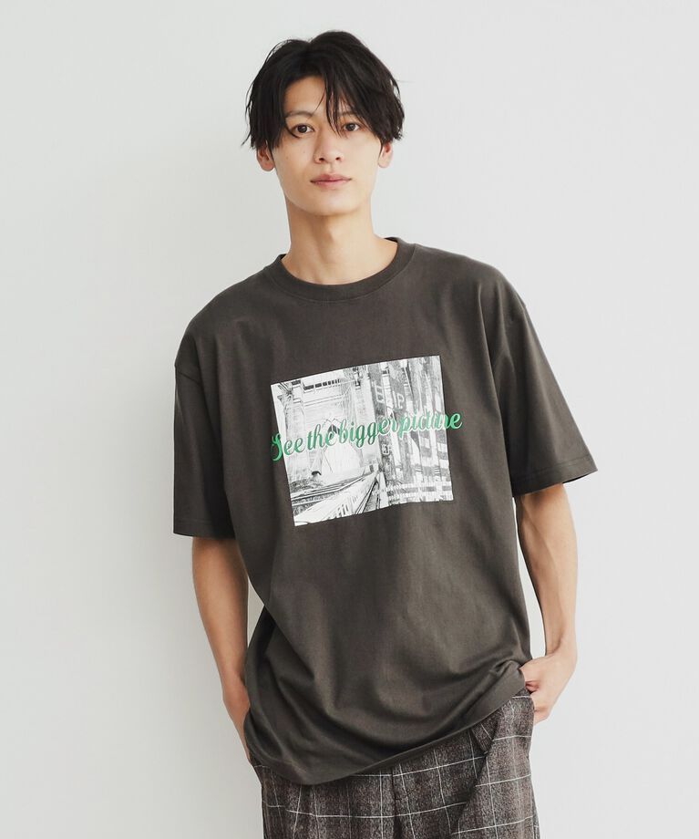 THE SHOP TK「プリントアソート半袖Tシャツ」|Tシャツ・カットソー|ﾁｬｺｰﾙｸﾞﾚｰ(613)