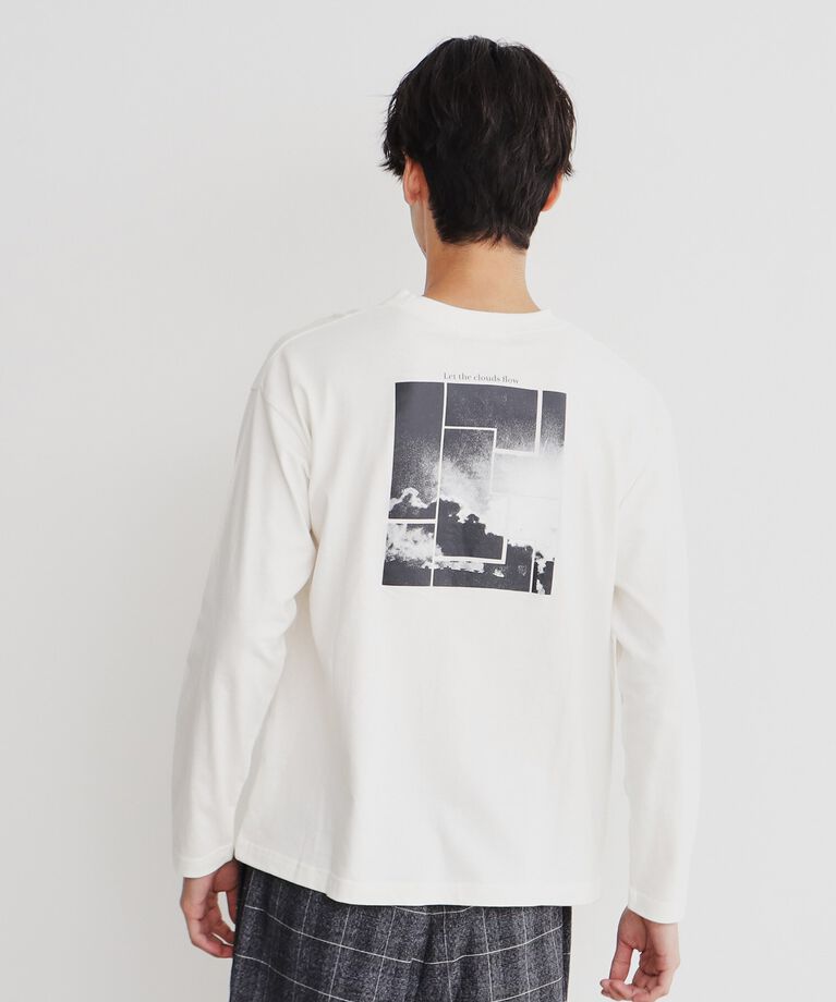 THE SHOP TK「オーガビッツグラフィックプリント長袖Tシャツ 親子リンク/コットン100％/マシンウォッシャブル」|Tシャツ・カットソー|ｵﾌﾎﾜｲﾄ(103)