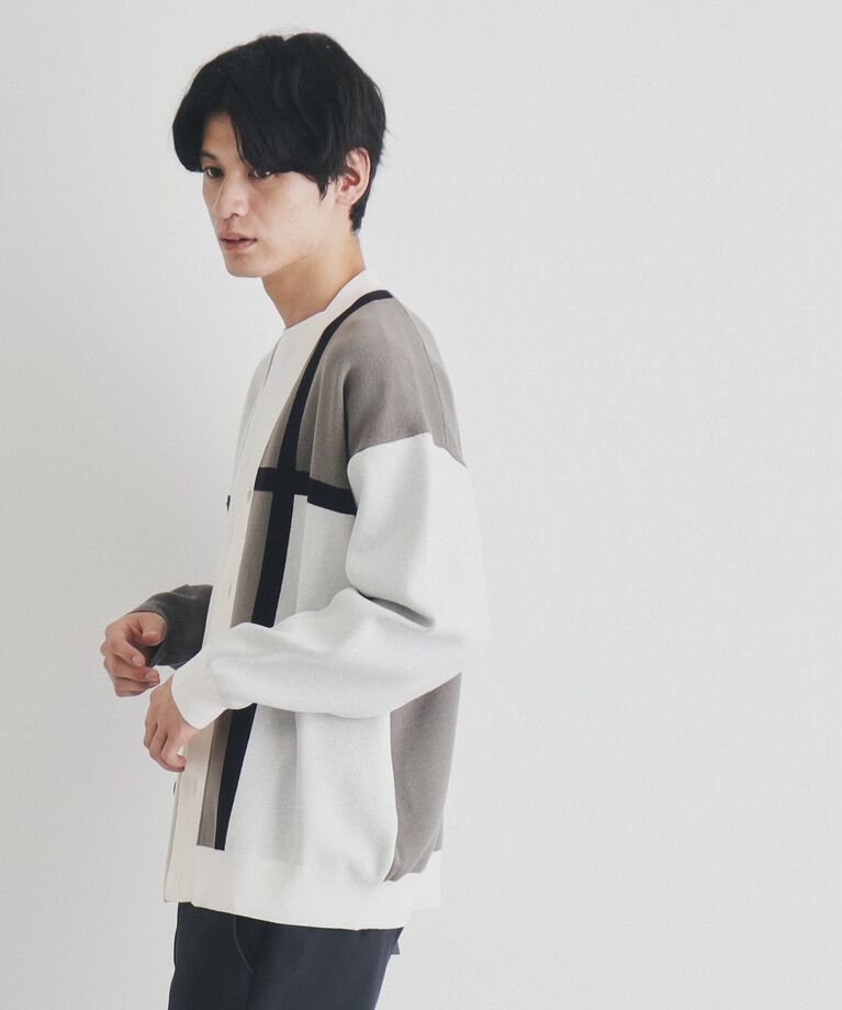 THE SHOP TK「パネルジャカードニットカーディガン」|カーディガン|