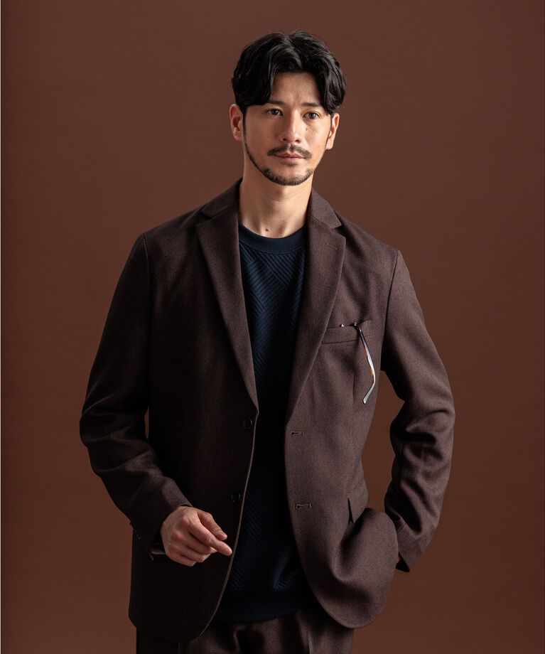 THE SHOP TK「バーズアイジャケット【セットアップ可/ビジネス対応】」|テーラードジャケット|ﾌﾞﾗｳﾝ(044)