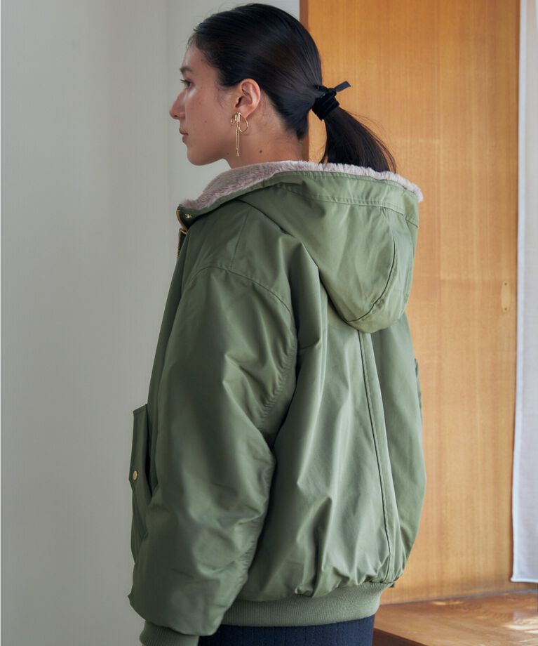 THE SHOP TK「【2WAY/洗えるアウター】MA1&ファーリバーシブルブルゾン」|ブルゾン・スタジャン|