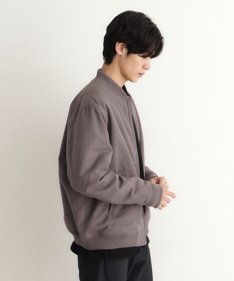 THE SHOP TK「シャークスキン薄中綿リブブルゾン」|ブルゾン・スタジャン|