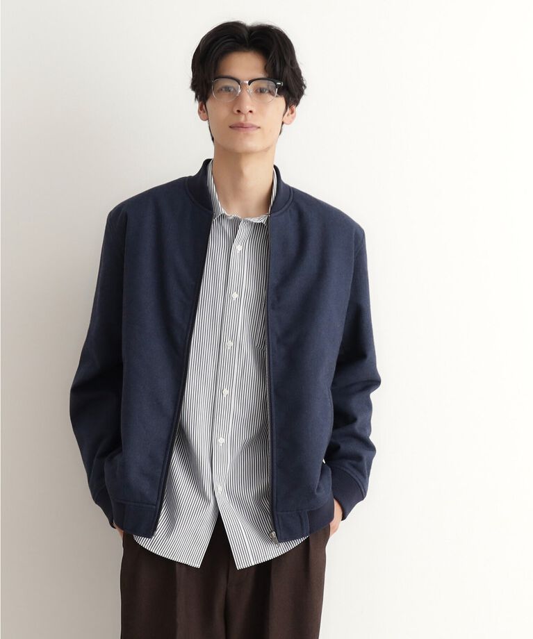 THE SHOP TK「シャークスキン薄中綿リブブルゾン」|ブルゾン・スタジャン|