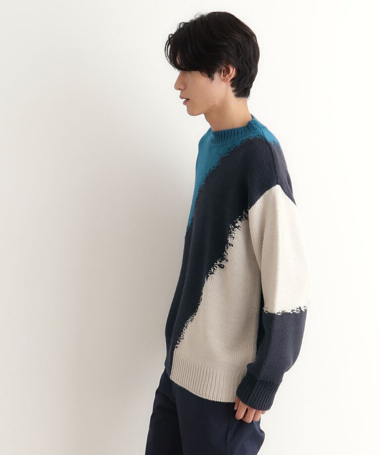THE SHOP TK「切替インターシャニット」|ニット・セーター|
