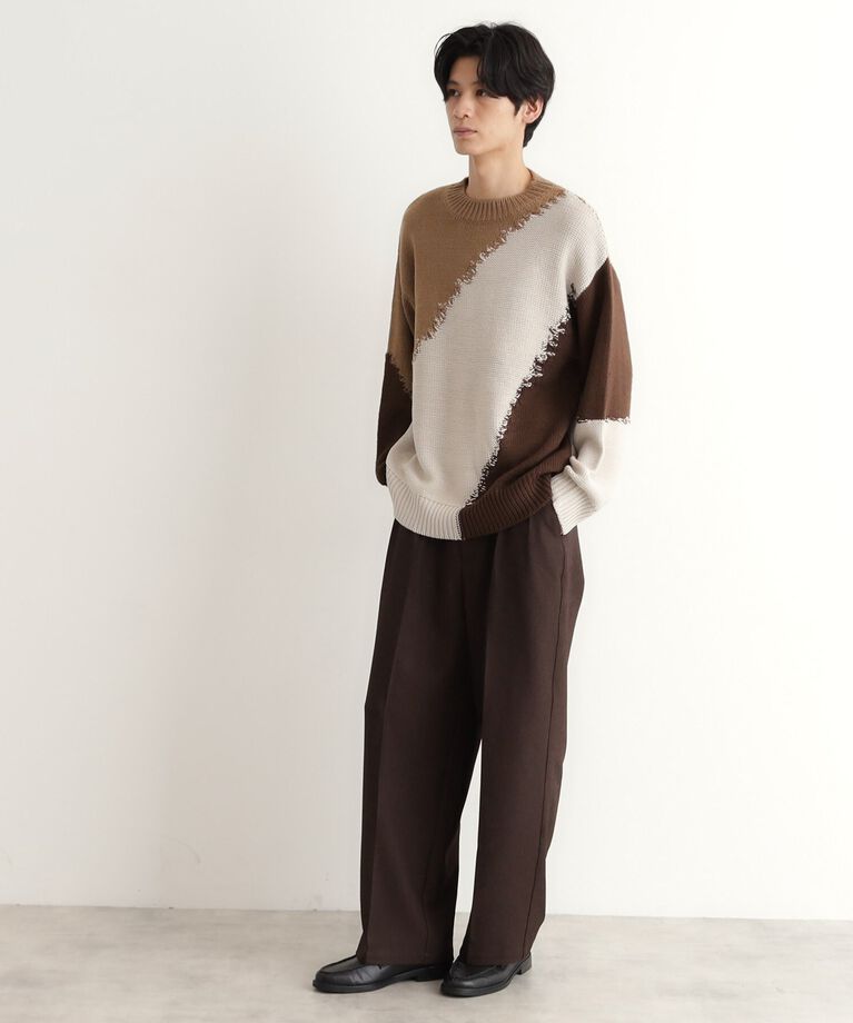 THE SHOP TK「切替インターシャニット」|ニット・セーター|