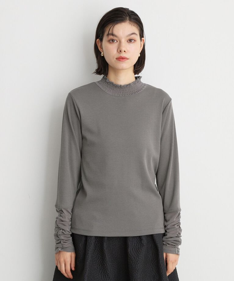 THE SHOP TK「シアーチュール切替プルオーバー【洗濯機OK】」|Tシャツ・カットソー|