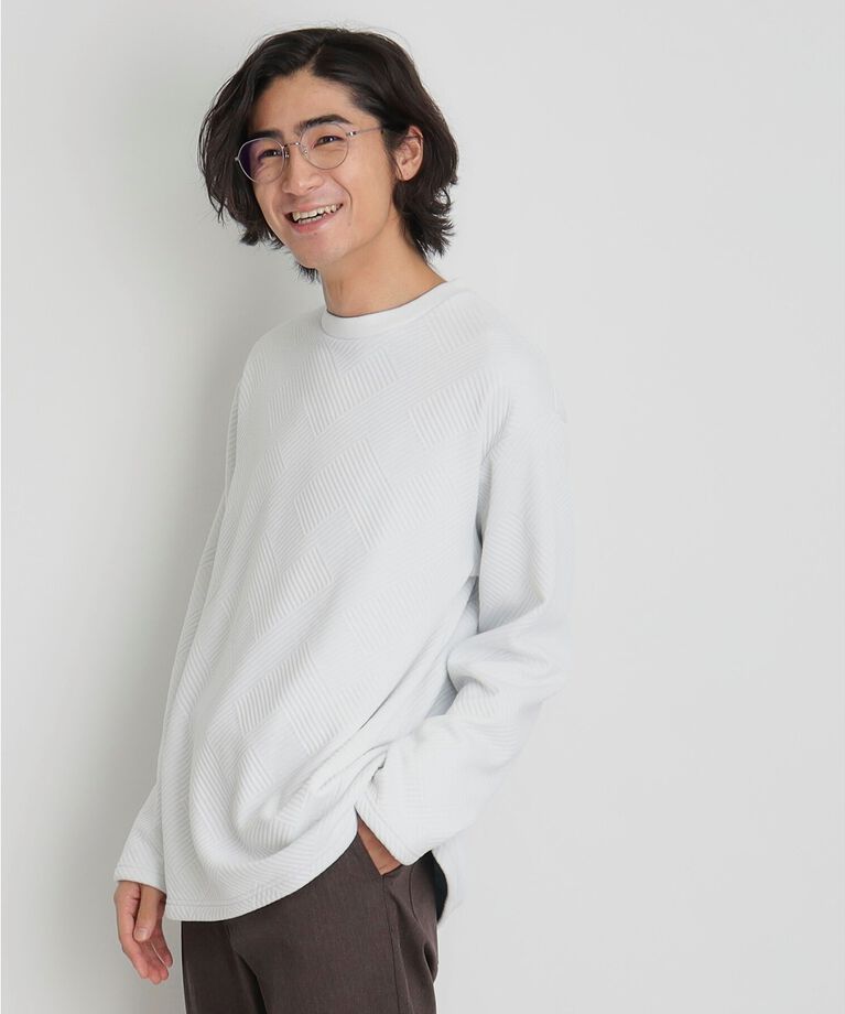 THE SHOP TK「ふくれキルティングフリースプルオーバー」|Tシャツ・カットソー|ｵﾌﾎﾜｲﾄ(003)