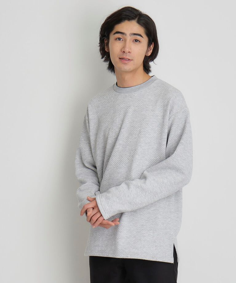 THE SHOP TK「ふくれキルティングフリースプルオーバー」|Tシャツ・カットソー|ｸﾞﾚｰ(012)