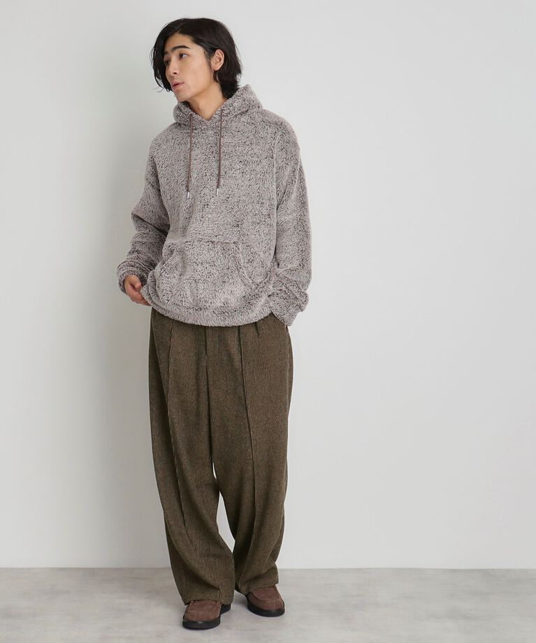 THE SHOP TK「タックワイドスラックス ブラック／グレンチェック／ブラウンチェック」|その他|
