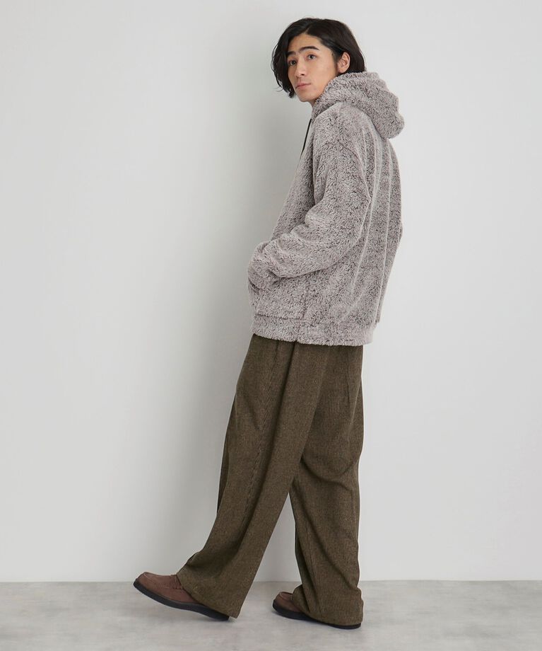 THE SHOP TK「タックワイドスラックス ブラック／グレンチェック／ブラウンチェック」|その他|
