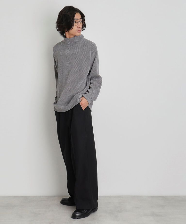 THE SHOP TK「タックワイドスラックス ブラック／グレンチェック／ブラウンチェック」|その他|