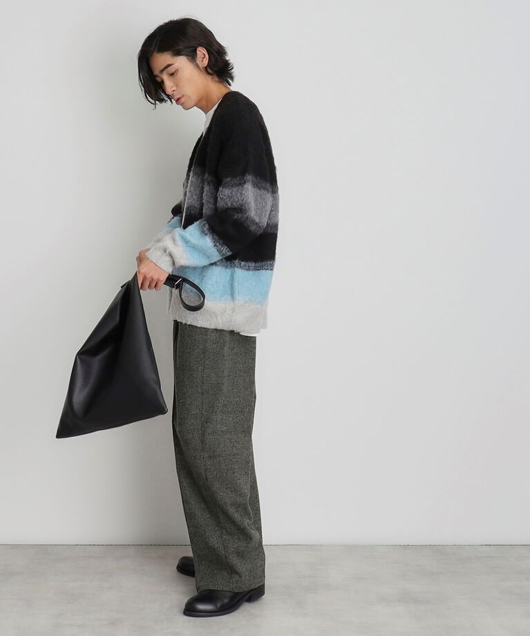 THE SHOP TK「タックワイドスラックス ブラック／グレンチェック／ブラウンチェック」|その他|